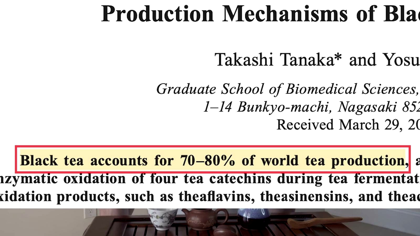 Black Tea discussed in the video